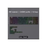 Leaven MEKANİK KLAVYE TUŞ TAKIMI-PBT ÇİFT BASKI KEYCAP SETİ- ÇİZGİ DESENLİ 133 TUŞLU -SİYAH