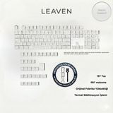 Leaven Mekanik Klavye Tuş Takımı-Pbt Çift Baskı Keycap Seti- Çizgi Desenli 137 Tuş -Beyaz