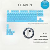 Leaven Mekanik Klavye Tuş Takımı -Pbt Çift Baskı Keycap Seti- Çizgi Desenli 97 Tuşlu -Mavi Tuş Takımı