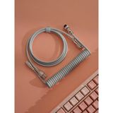 Leaven Mekanik Klavyeler Ile Uyumlu Coiled Cable- Örgülü Sarmal Type-C Klavye Kablosu - Gri