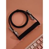 Leaven Mekanik Klavyeler Ile Uyumlu Coiled Cable- Örgülü Sarmal Type-C Klavye Kablosu - Siyah