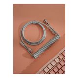 Leaven Mekanik Klavyeler İle Uyumlu Coiled Cable- Örgülü Sarmal Type-C Klavye Kablosu
