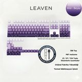 Leaven Mor-Beyaz Kademeli 136'LI Mekanik Klavye Keycap - Mor - Beyaz