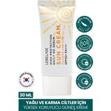 Lebelage No Sebum yağlı ciltler için yüksek SPF korumalı, parlama karşıtı güneş kremi 30 ml