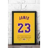 Lebron James Forma Çerçeveli Tablo - Nba Los Angeles Lakers Jersey - 30x42 - Siyah