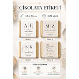 LecaTTe Kişiye Özel Madlen Çikolata Etiketi Nişan Düğün Söz Nikah İsimli Baskılı Sticker Etiket Kare