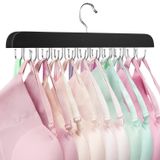 Leccod Yükseltme Tank Top Askı, Sütyen Askıları Ağır Hizmet Tipi Ahşap 360° Dönebilen Kaymaz 24 Katlanabilir Metal Kanca Dolap Düzenleyici (Siyah, 1 Paket)
