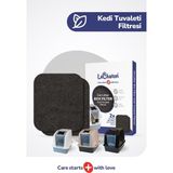 LeChaton Pet Care Xxl Büyük Boy Kapalı Kedi Tuvaleti Için 2'li Filtre 13X14 cm (6 Mm) - Siyah