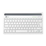 Lecoo BK100 Kablosuz Bluetooth Şarj Edilebilir, Çoklu Cihaz ile Uyumlu, Telefon/Tablet Tutucu Kart Yuvası, Akıllı Uyku Modlu, 40 Saat Çalışma, 78 Tuş, Kompakt Ultra İnce QWERTY Türkçe Q Klavye Beyaz