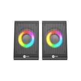 Lecoo DS100 Kablolu 1+1 6W RGB Aydınlatmalı Stereo Soundbar Masaüstü Hoparlör Siyah