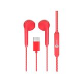 Lecoo EH104 Kablolu Type-C Girişli Mikrofonlu Kulak İçi Kulaklık - Sağlam Kablo Yapısı, Ses Ayarı Panelli, Stereo HD Mikrofon, Spor İş, Oyun için Evrensel Uyumluluk, Kulak İçi Kulaklık Kırmızı