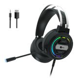 Lecoo HT401 Kablolu 3.5mm Jack + USB Kulak Üstü RGB LED Aydınlatmalı Oyuncu Kulaklığı - Ayarlanabilir Kafa Bandı, Konforlu Kulak Yastıkları, 2.2m Kablo, 268g Gaming Kulaklık Siyah