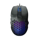 Lecoo MS107 Kablolu RGB LED Aydınlatmalı 103 gr Ağırlık Terleme Önleyici Malzeme Delikli Tasarım Optik Sensör 3200DPI 7 Tuşlu Oyuncu Mouse Siyah
