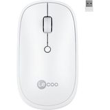 Lecoo WS209 Dual Mod 2.4GHz WiFi + Bluetooth 6 Tuşlu 1600DPI Şarjlı Sessiz Kompakt Kablosuz Optik Mouse Beyaz