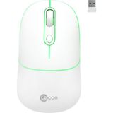 Lecoo WS210 Kablosuz 1600DPI 6 Tuşlu Çift Modlu WiFi + Bluetooth RGB Aydınlatmalı Şarj Edilebilir Sessiz Optik Mouse Beyaz