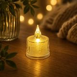 LED 1 Adet Dekoratif Mum Sarı Işık – Alev Efektli Tealight Gece Lambası