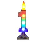 Led 1 Rakam Mum Mavi 20cm (pilli)