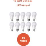 LED 10'lu 10W Ampul Günışığı LED Ampul Enerjı Tasarruflu Ampül 10'lu Gün Işığı E27 LED Ampul 10 Watt