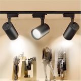 Led 3 Adet 30w Ray Spot Vitrin Mağaza Armatürü1 Metre Raylı Siyah Kasa Beyaz Işık Renk Ray Spot Siyah
