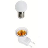Led Açma Kapama Anahtarlı Duy Fişli + 1w Tasarruflu Renkli E27 Led Gece Lambası Beyaz Işık
