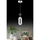LED Alfa Tekli Gümüş 3 Renk Ledli Kristal Taşlı Modern LED Avize