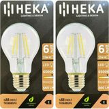 LED Ampul, 6W (51W), 6500K Beyaz Işık, E27 Duy, Şeffaf, 2 Adet - Altın
