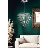 LED Avize Modern Üçgen 3lü 3 Renk Işık Salon,mutfak,koridor - Gümüş