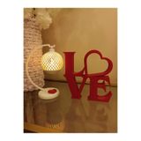 Led Aydınlatmalı Beyaz Fener 17 CM ve LOVE 15 CM Sevgililer Günü Yılbaşı Hediyesi LED MUM DAHİLDİR