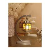Led Aydınlatmalı Dekoratif Fener Mumluk Dekorasyon23CM 1 ADET LED MUM DAHİLDİR parlak gri plastiktir
