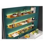LED Aydınlatmalı Duvara Monte Metal Asma Raf, Duvara Monte Altın Çok Katmanlı Yüzer Raf, Yatak Odası, Oturma Odası, Dolap Depolama için 1 Dekoratif Metal Raf (100 x 20 x 20 x