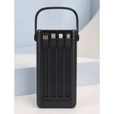 LED Aydınlatmalı Powerbank 50.000 Mah 22,5 W Hızlı Şarj 4 Dahili Kablolu Dijital Pil Göstergel - Renkli - yok