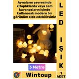 #Led Dekoratif Aydınlatma Şerit Işık Süsleme 3 Metre Şık Beyaz Top Gün Işığı Pilli 2 Kademeli 20 Led