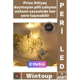 #Led Dekoratif Aydınlatma Yılbaşı Süsleme Ev Dekoru Esnek Tel 2 Metre Pilli Şık Peri Led Gün Işığı