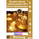 #Led Dekoratif Cafe Gün Işığı Şerit Aydınlatma 3 Metre 20 Led 2 Kademeli Ay Yıldız Pilli Led Işık
