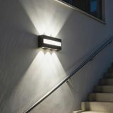 LED Duvar Lambası Dış Mekan Alüminyum IP65 Su Geçirmez Duvar Aydınlatma Spot Işık Yukarı ve Aşağı Modern İç Mekan/Dış Mekan Duvar Lambası Teras Bahçe Giriş Koridor (Beyaz Işık, 6 Lamba)