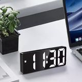 Led Ekran Usb Güç Dijital Aynalı Masa Saati Sıcaklık Alarm Takvim/Adpt
