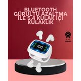 LED Ekranlı Şarj Kutulu Kablosuz Kulaklık Net Arama Özellikli