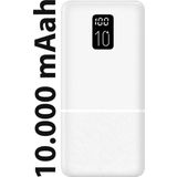 Led Ekranlı Slim 10000Mah Powerbank Taşınabilir Şarj Cihazı Beyaz