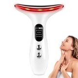 Led Ekranlı Yüz ve Boyun Kırışıklık Giderici Masaj Aleti - 3 Farklı Renk Etkili Mod, Titreşimli Cilt Sıkılaştırıcı, Boyun ve Gıdı Zayıflatıcı Etki, Yüz Şekillendirici, Cilt Güzelleştirme Cihazı