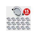 led evim akıllı aydınlatma çözümleri 15 Adet 3 Renk Cata 5257 Zebra Led Spot Beyaz Krom Çizgili 6w