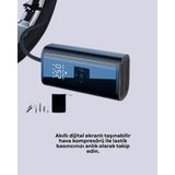 LED Fenerli ve Sos Işıklı Çok Fonksiyonlu Hava Kompresörü ( Lisinya )