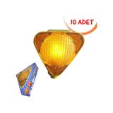 Led Flaşör Lamba Solar Üçgen Flaşör Sarı Güneş Enerjili Çakar Lamba (Sarı) 10 ADET