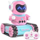 LED Gözlü Rc Robot Tank Oyuncak, Müzikli ve Konuşma Özellikli, Çocuklar Için - Pembe