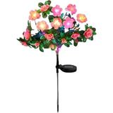 LED Güneş Işığı Su Geçirmez 2 Adet Pembe Açelya Güneş Çiçekleri Lamba Açık Dekoratif Bahçe Yard Çim Yolu Aydınlatma Tatil Düğün Dekor Için Pembe