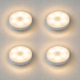 LED Hareket Sensörlü Ledli Gece Lambası Şarj Edilebilir, Taşınabilir 4000K Günışığı (4 Adet) - Beyaz