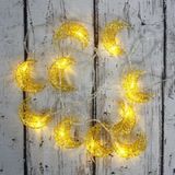 Led Isik Metal Ay Dede 10Lu Serit Aydinlatma Pilli Agac Susu