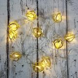 Led Işık Metal Kalp 10'Lu Şerit Aydınlatma Pilli Ağaç Süsü