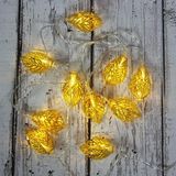 Led Işık Metal Yaprak 10'Lu Şerit Aydınlatma Pilli Ağaç Süsü