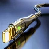 Led Işık Uçlu Sağlam İp Kablolu Usb To Lightning Hızlı Şarj Kablosu (5690)