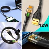 Led Işık Uçlu Sağlam İp Kablolu USB to Lightning Hızlı Şarj Kablosu-Findit